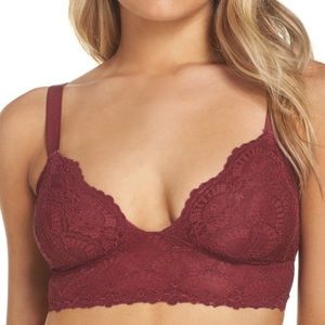 Free People Lace Bralette in Burgundy